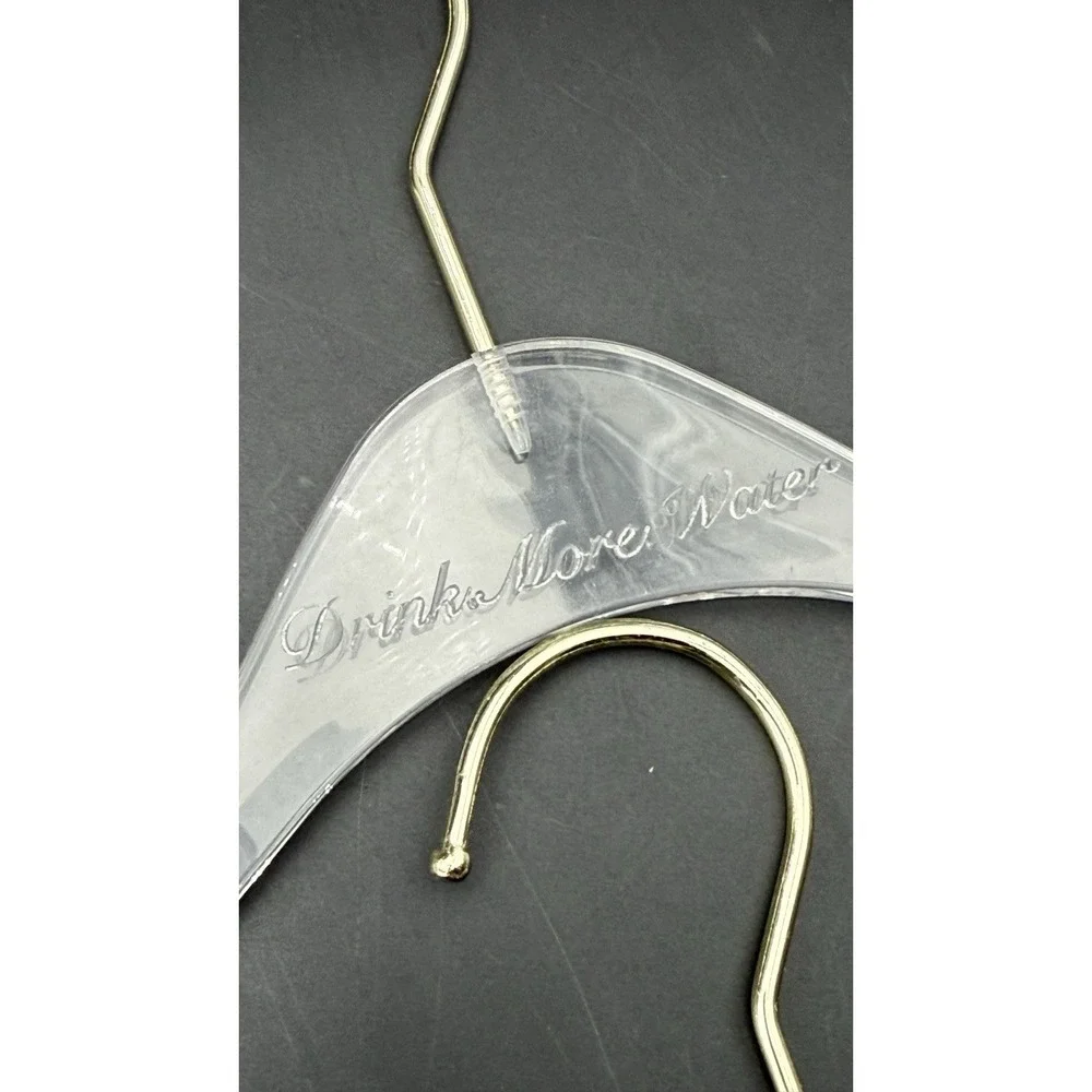 Acrylic Clear Lucite Hangers - 10Pack Matte Gold Hooks - Hangers